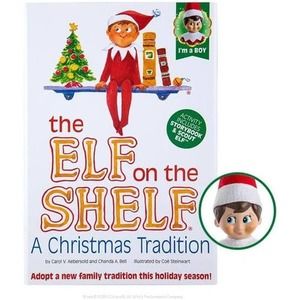 Elf on the Shelf A Christmas Tradition Blue-Eyed Boy Light Tone Scout Elf Book